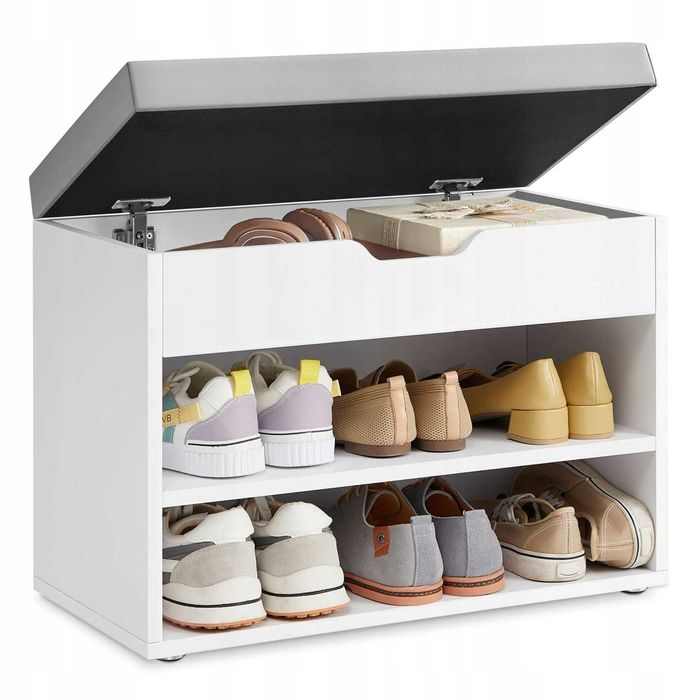 Szafka na buty z siedziskiem Songmics 60 x 44 x 30 cm biały