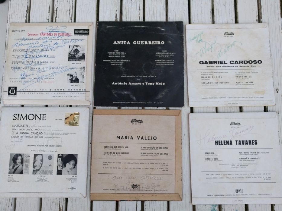 Discos 45rpm Autografados Gabriel Cardoso, Helena Tavares...