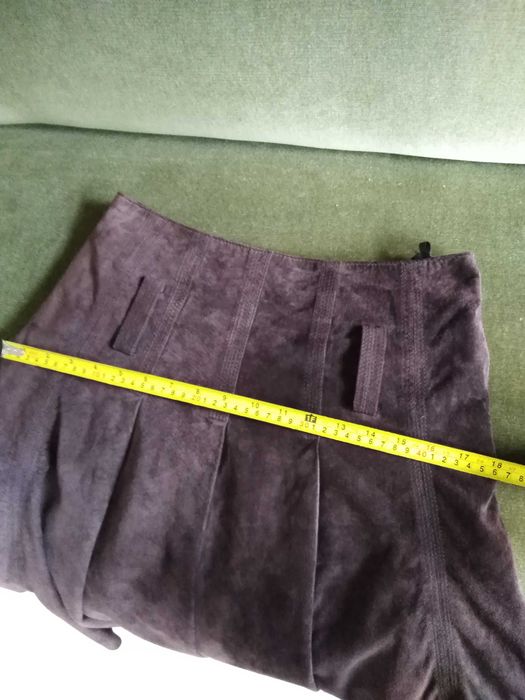 r. 36-38 S M Promod spódnica zamszowa, skóra, zamsz