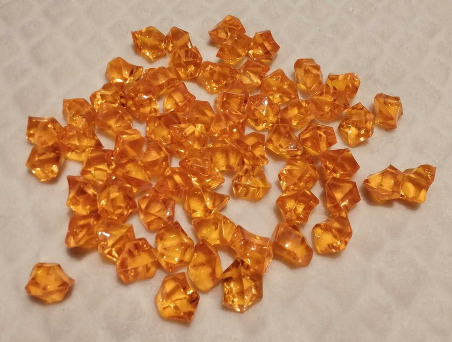 Pomarańczowe ozdobne dekoracyjne kryształki 2,5cm (64szt.) (Kreatywne)