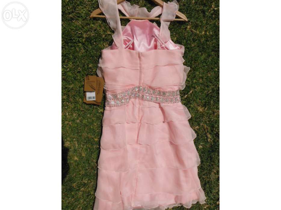 Vestido para festas / casamentos batizado valusha rosa pérola 36