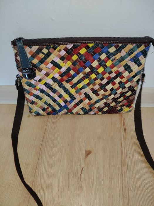 Kolorowa skórzana torebka damska