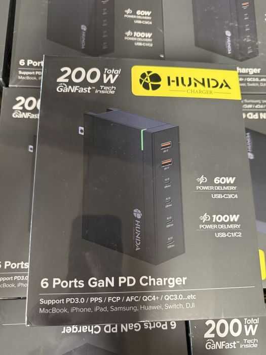 Ładowarka sieciowa USB-C 200W GaN stacja ładująca Macbook iPhone iPad