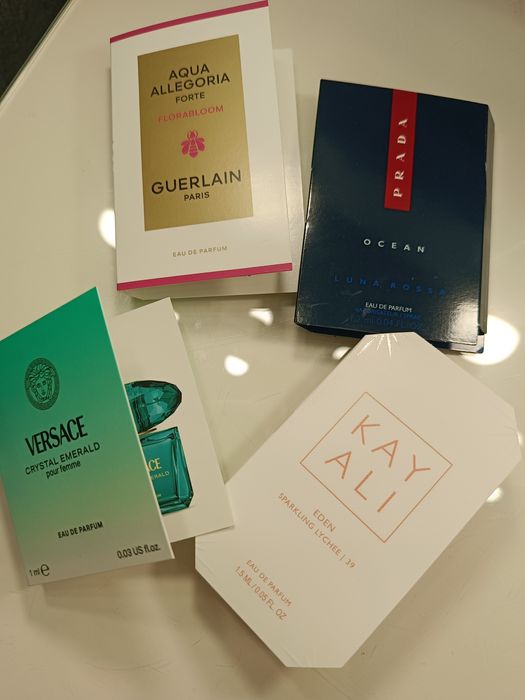 Zestaw zapachów huda beauty kayali Versace Guerlain Prada