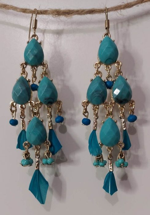 Kolczyki wiszące turkusowe