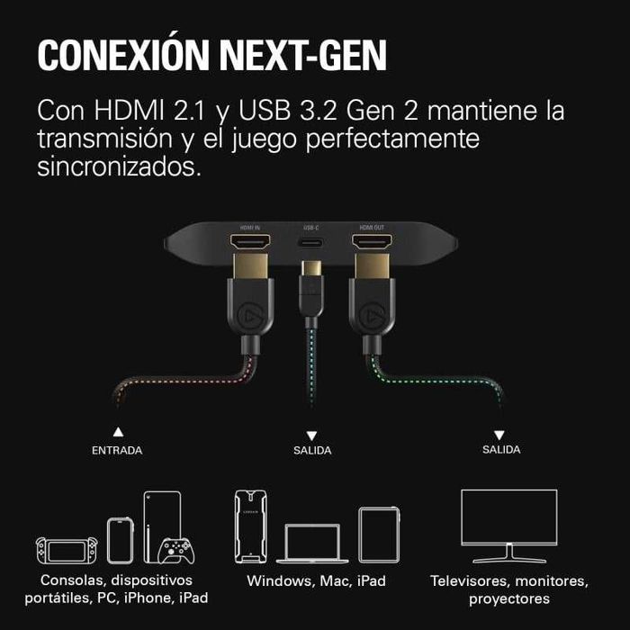 ISG Elgato Game Capture 4K X Placa de Captura de Vídeo Externa UltraHD 4K 144Hz USB-C