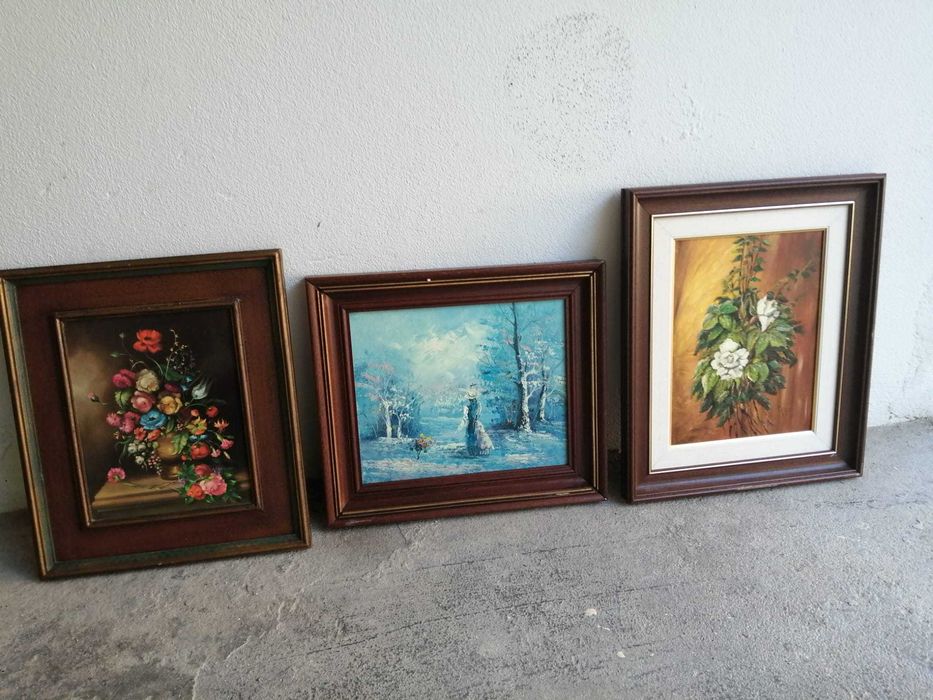Três Quadros retangulares Antigos