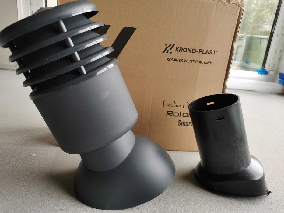 Nowy ocieplony kominek wentylacyjny Antracyt