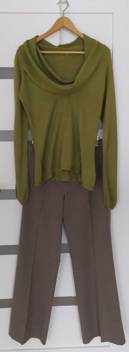 Sweter z szerokim golfem waterfall OASIS S kimonka