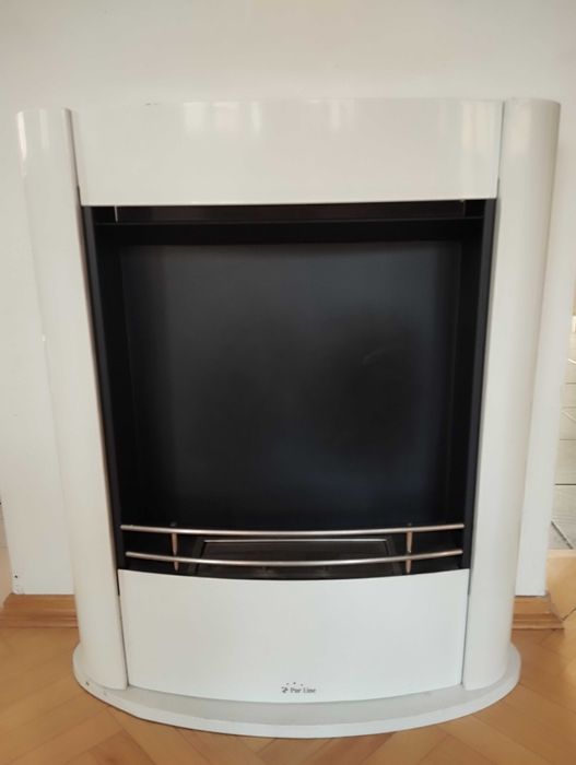 Biokominek na biopaliwo wolnostojący, metalowy, biały