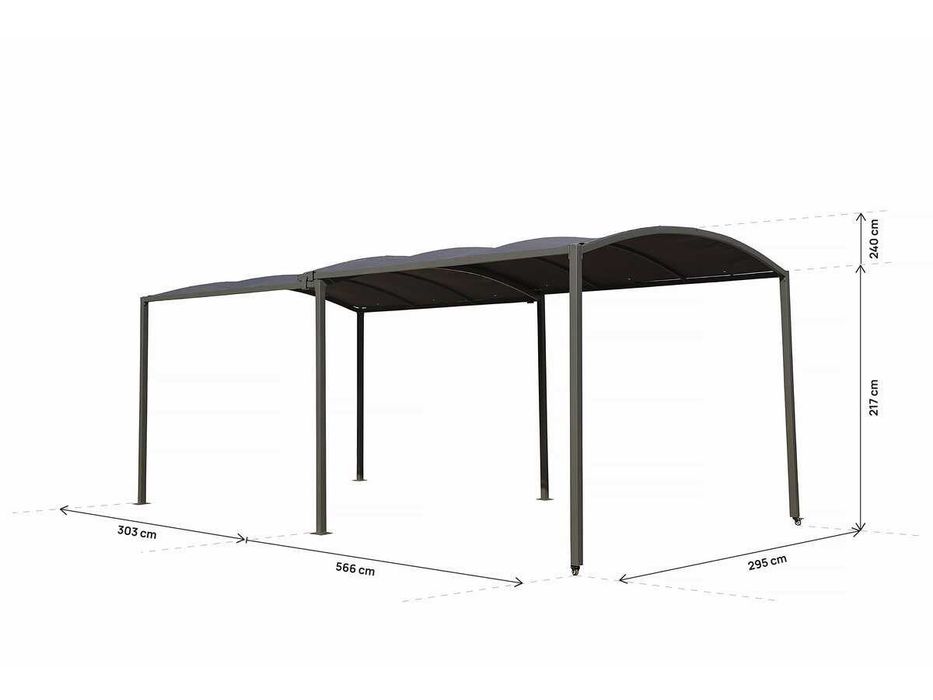 Carport Pérgola "Mathis" Extensível - 303/566 x 295 x 240 cm - Antracite