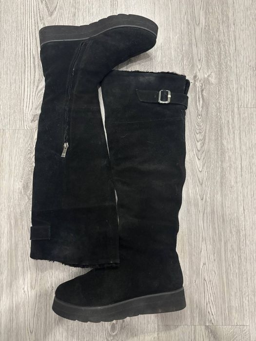 зимові жіночі сапоги ( ботфорди)
натуральна шкіра замша 
колір