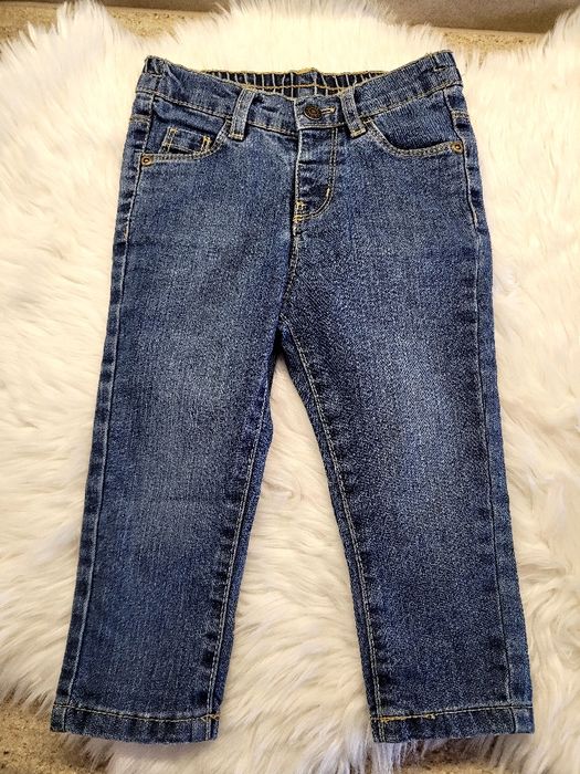 Stylowe jeansy na gumce 12-18 m-cy George. Długość zewnętrzna 48 cm, p