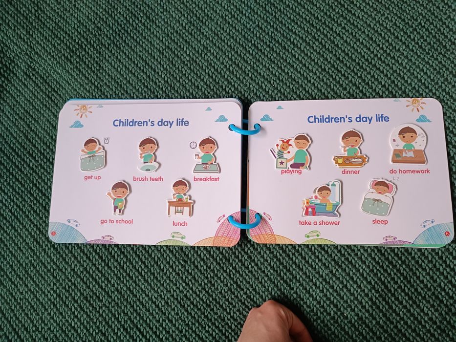 Quiet book mądra książka z rzepami montessori  zagadki nowa