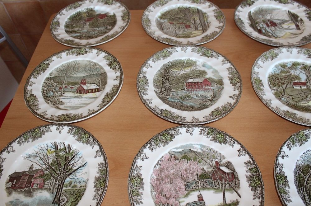 Conjunto 12 pratos em porcelana Johson Bros (NOVOS)