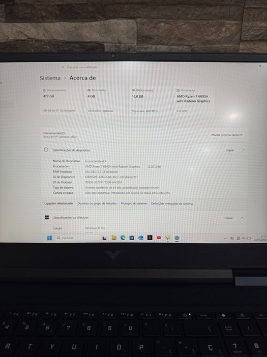 HP victus portatil