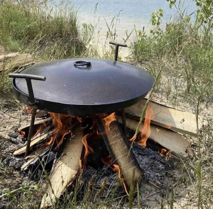 Сковорода з диска борони 50 см, бортик, метал 4мм, нова, подарунок