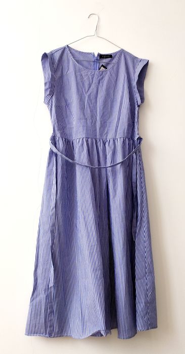 FORE из США Платье летнее в полоску синее платье полосатое сарафан