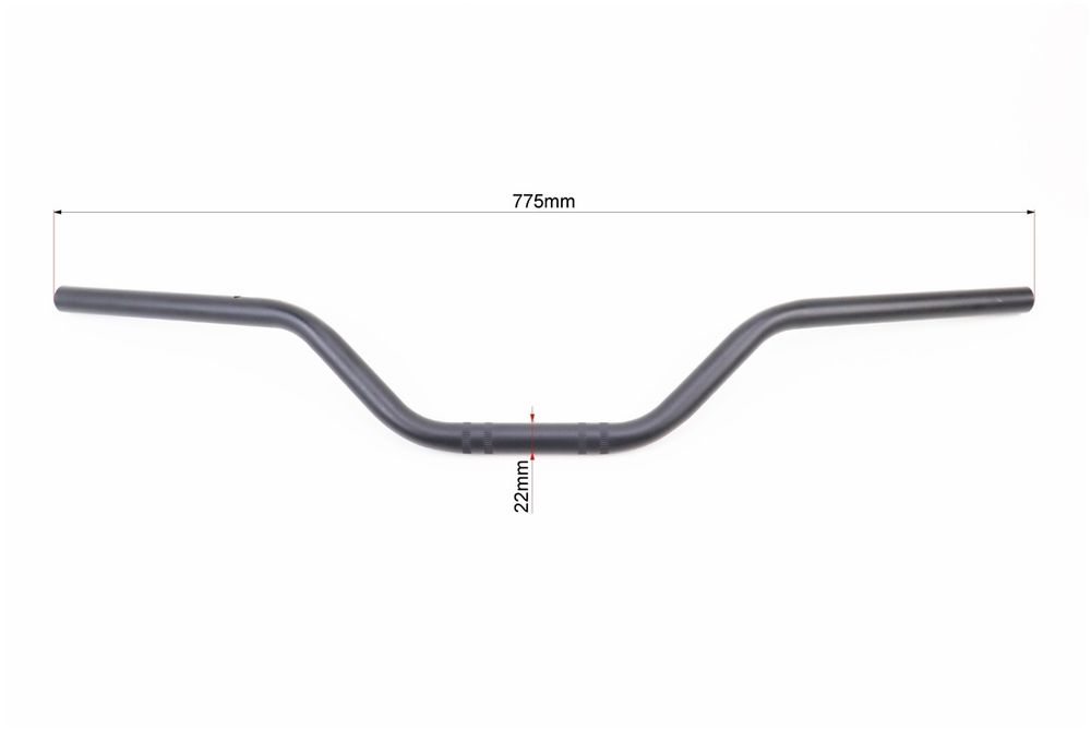 Кермо мото L-775mm, d-22mm універсальний сталевий чорний