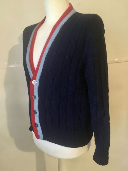 Granatowy Kardigan Jotka True Vintage Rozpinany Sweter Wełniany Szkoła