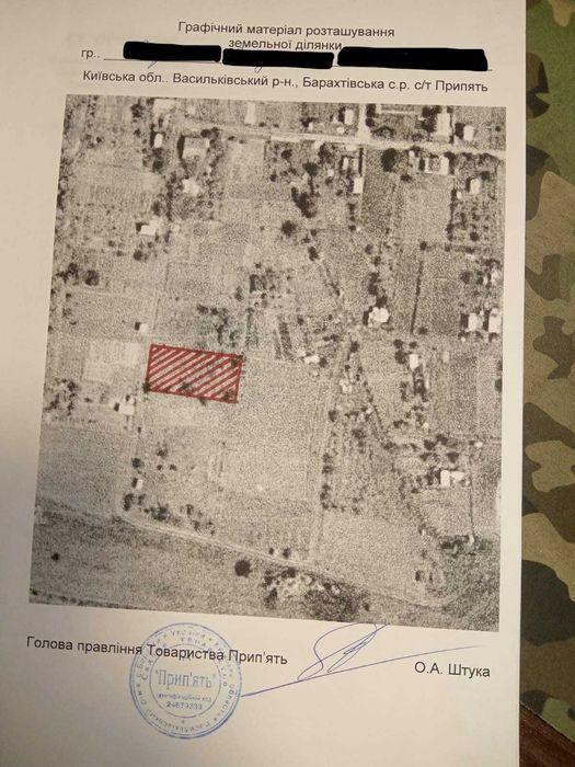 Продажа участка земли в СТ Припять (Васильковский район )