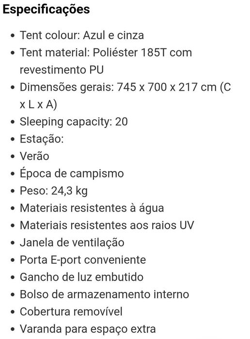 Tenda familiar 4 quartos