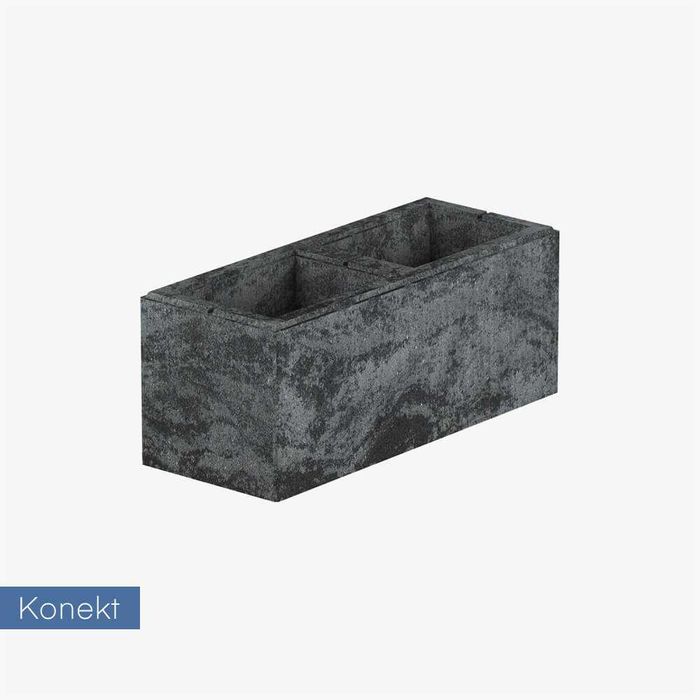 Ogrodzenie systemowe Konekt Mild Nox grafit 50x20x20 bloczek na mur