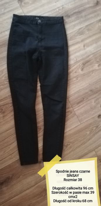 Spodnie jeans czarne SINSAY Rozmiar 38
