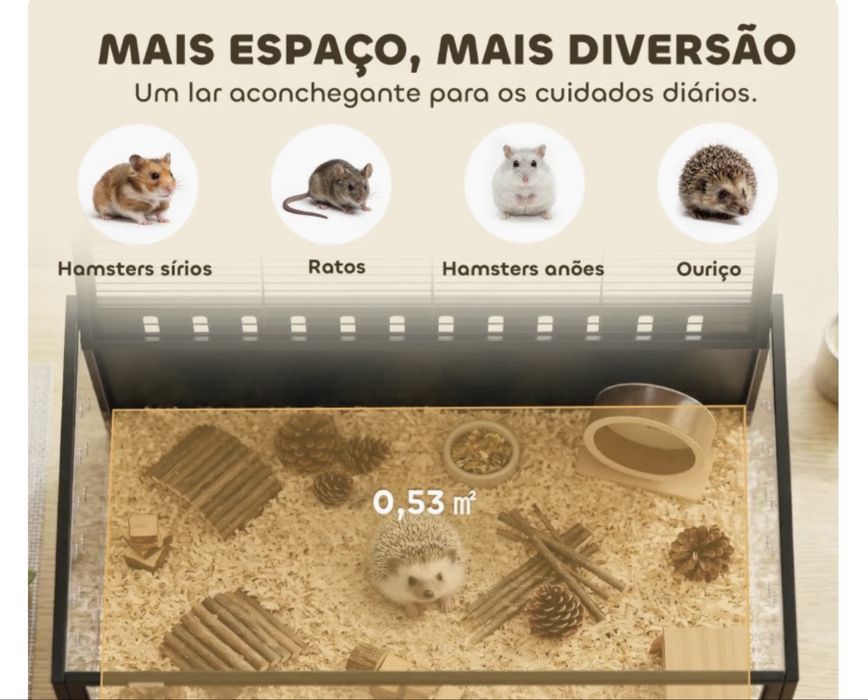 Caixa hamster sirio 105 x 51 x 53 cm