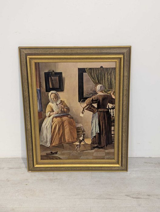Obraz, reprodukcja "Czytająca kobieta lius" Gabriel Metsu w stylu barokowym