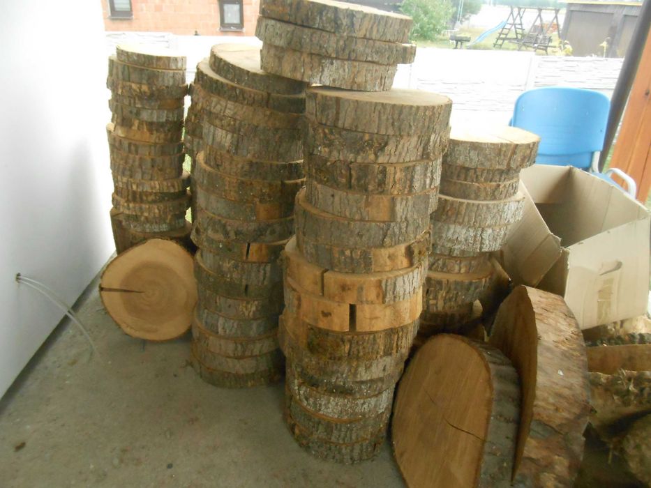 Plaster drewna jesion, blat średnica 30 do 38 cm