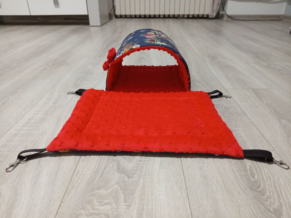 Nowy domek/tunel stojący i hamak dla gryzoni handmade