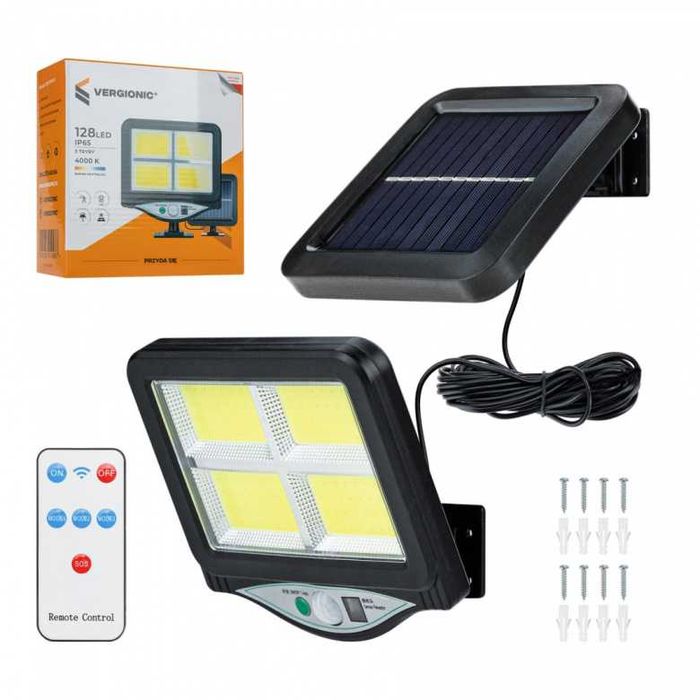 Halogen Solar 128 LED kabel 5m + pilot oświetlenie LED czujnik