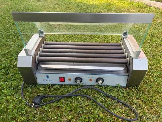 Grill Rolkowy do Hot Dodów - stal nierdzewna  z obudową ze szkła