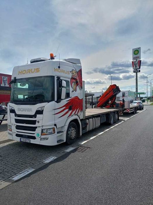 Usługi transportowe maszyn rolniczych, budowlanych, tiebett, platforma, HDS,
