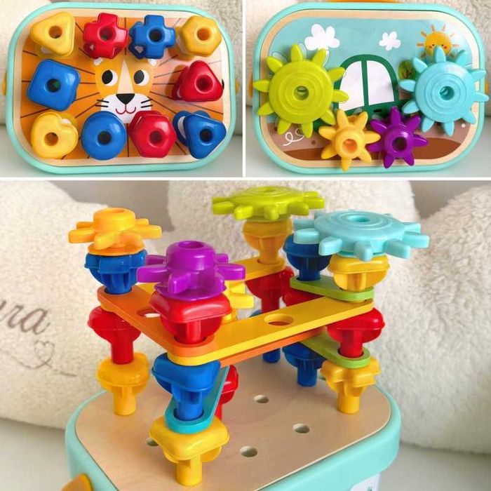 WOOPIE GREEN Układanka Montessori Kołki w Pudełku Stosy Nawlekanka