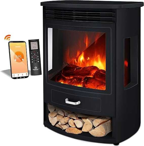 KESSER® Prio elektryczny kominek z efektem płomienia pilot  950/1900 W