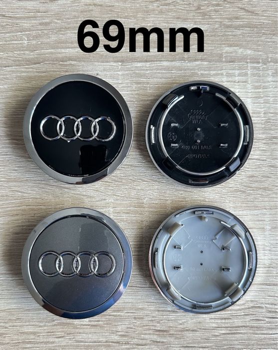 Conjunto 4 Centros Jantes Audi 56mm 60mm 61mm 65mm 68mm 69mm 77mm