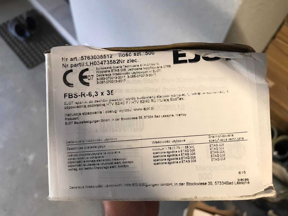 wkręty do betonu FBS-R-6,3x35 EJOT