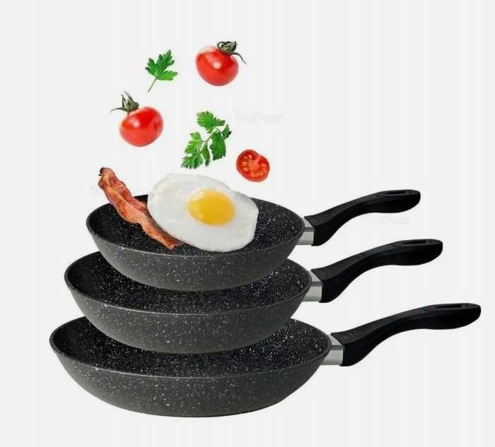 Zestaw trzech patelni EISENBACH PROFESSIONAL powłoka marmurowa