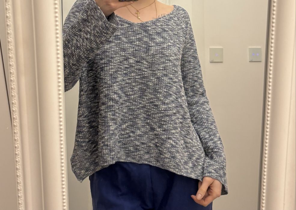 sweter biało niebieski Esprit s