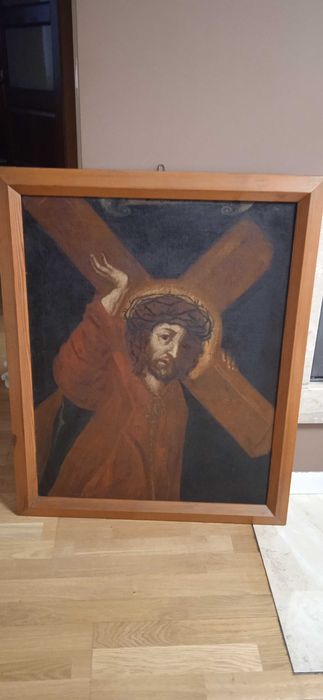 Obraz 'Chrystus z krzyżem", przedwojenny
