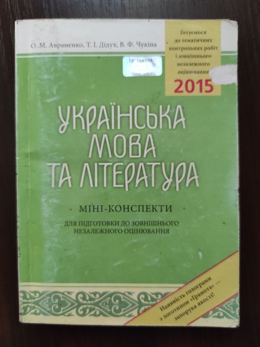 Міні конспеки укр мова та література Авраменко