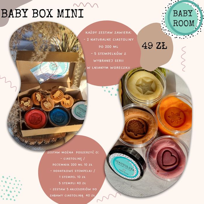 Naturalna ciastolina drewniane stempelki