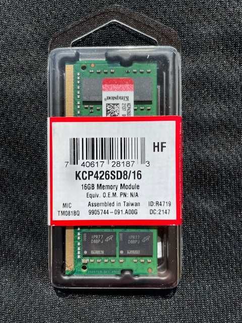 Пам’ять 16GB DDR4 2666MT/s Kingston SODIMM модуль для ноутбука