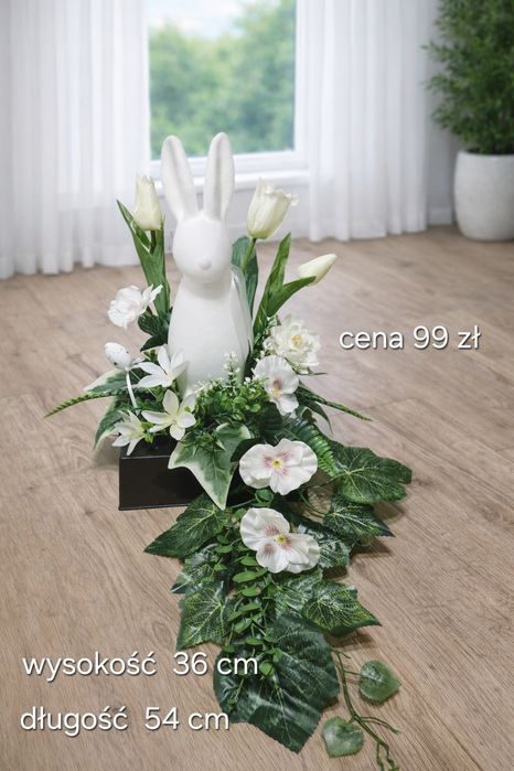 Stroik wiosenny, wielkanocny, na cmentarz, kompozycja kwiatowa