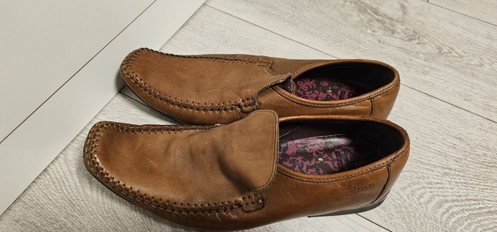 Skórzane męskie mokasyny Clarks rozmiar 41,5 wkładka 26,5cm