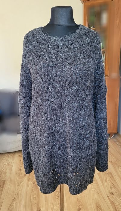 Sweter, grafitowy, oversize, L, Only Carmakoma