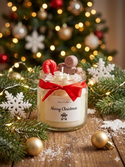 Vela Decorativa de Natal (artesanal)