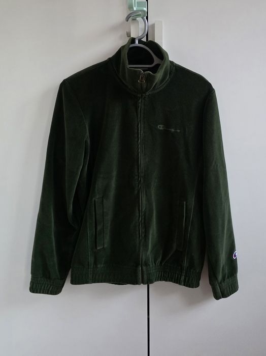 Champion bluza welurowa rozpinana zielona S  frotte